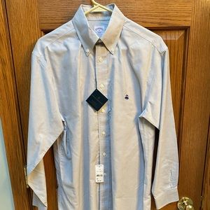 NWT Brooks Brothers Grey Oxford Button Up Shirt